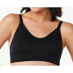 Joyspun Womens Maternity Nursing Comfort Bra Solid Black Size Medium